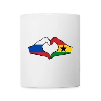 Russland Ghana Flagge Hände Herzform - Tasse - Weiß - Vorne