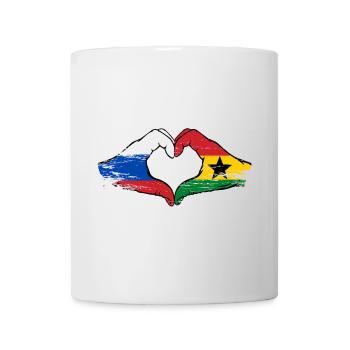 Russia Ghana flag hands heart shape used - Mug - white - Front