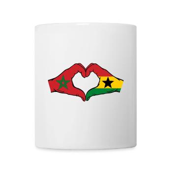 Morocco Ghana Flag Hands Heart Shape - Mug - white - Front