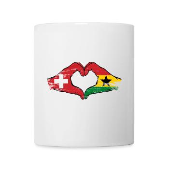 Suisse Ghana drapeau mains forme de coeur utilisé - Mug blanc - blanc - Devant