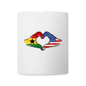 Ghana USA Flagge Hände Herzform used - Tasse - Weiß - Vorne