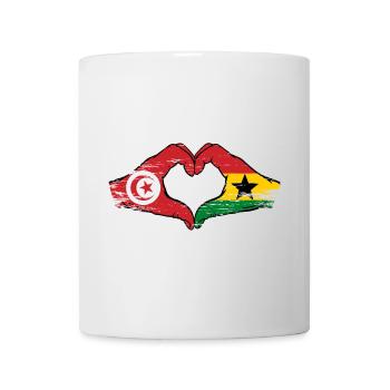 Tunisia Ghana flag hands heart shape used - Mug - white - Front