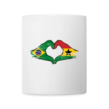 Brazil Ghana flag hands heart shape used - Mug - white - Front