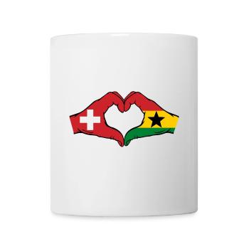 Schweiz Ghana Flagge Hände Herzform - Tasse - Weiß - Vorne