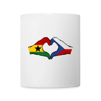 Ghana Tschechien Flagge Hände Herzform - Tasse - Weiß - Vorne