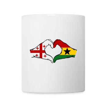 Géorgie Ghana Drapeau Mains Coeur Forme - Mug blanc - blanc - Devant