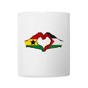 Ghana Palästina Flagge Hände Herzform - Tasse - Weiß - Vorne