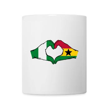 Nigeria Ghana Flag Hands Heart Shape - Mug - white - Front