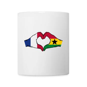 France Ghana Flag Hands Heart Shape - Mug - white - Front