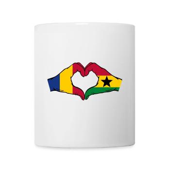 Rumänien Ghana Flagge Hände Herzform - Tasse - Weiß - Vorne