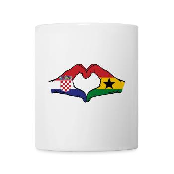 Kroatien Ghana Flagge Hände Herzform - Tasse - Weiß - Vorne
