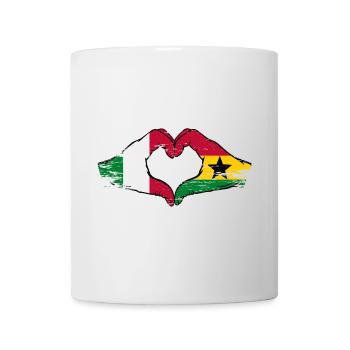 Italy Ghana flag hands heart shape used - Mug - white - Front