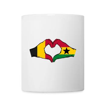 Belgien Ghana Flagge Hände Herzform - Tasse - Weiß - Vorne