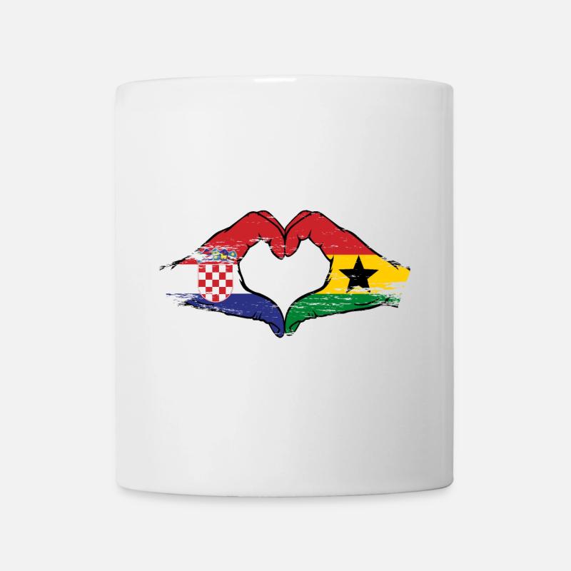 Kroatien Ghana Flagge Hände Herzform used - Tasse - Weiß