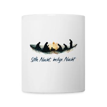 Stille Nacht heilige Nacht Krippe Weihnachten - Tasse - Weiß - Vorne