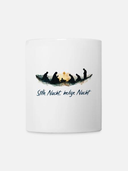 Stille Nacht heilige Nacht Krippe Weihnachten - Tasse - Weiß