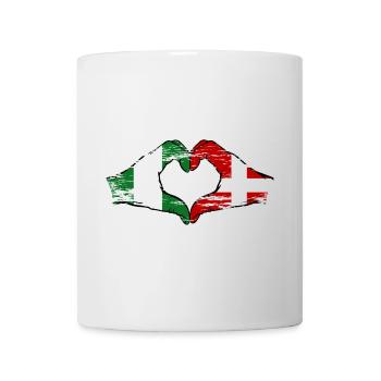 Nigeria Dänemark Flagge Hände Herzform used - Tasse - Weiß - Vorne