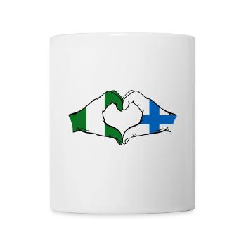 Nigeria Finlande Drapeau Mains Coeur Forme - Mug blanc - blanc - Devant