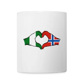 Nigeria Norway Flag Hands Heart Shape - Mug - white - Front