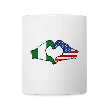 Nigeria États-Unis Drapeau Mains Coeur Forme - Mug blanc - blanc - Devant