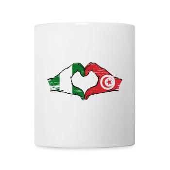 Nigeria Tunisie drapeau mains forme de coeur utilisé - Mug blanc - blanc - Devant
