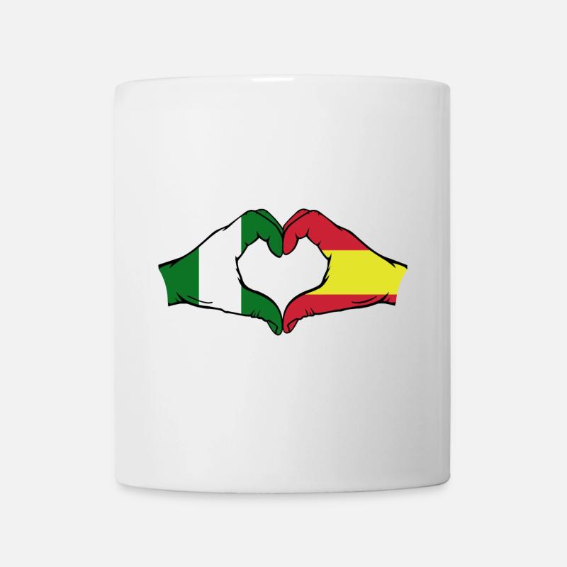 Nigeria Spanien Flagge Hände Herzform - Tasse - Weiß