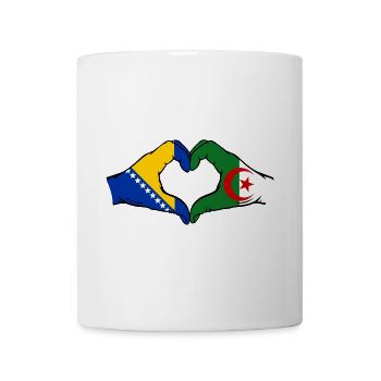 Bosnien Algerien Flagge Hände Herzform - Tasse - Weiß - Vorne