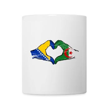 Bosnia Algeria flag hands heart shape used - Mug - white - Front
