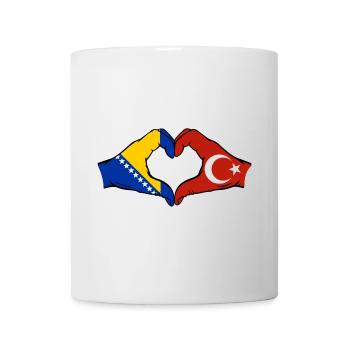Bosnia Turkey Flag Hands Heart Shape - Mug - white - Front
