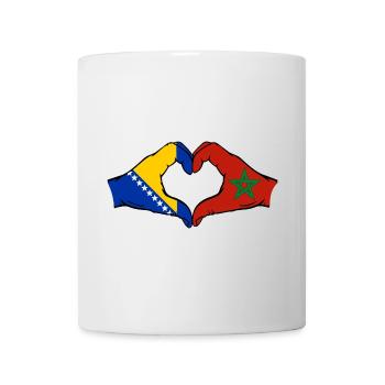 Bosnien Marokko Flagge Hände Herzform - Tasse - Weiß - Vorne