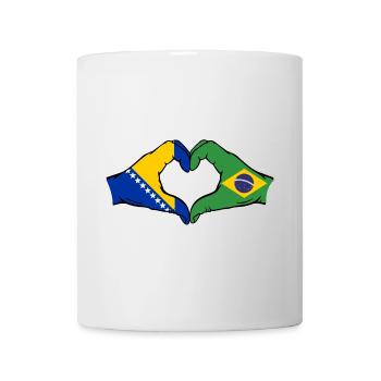 Bosnie Brésil Drapeau Mains Coeur Forme - Mug blanc - blanc - Devant