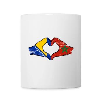 Bosnien Marokko Flagge Hände Herzform used - Tasse - Weiß - Vorne