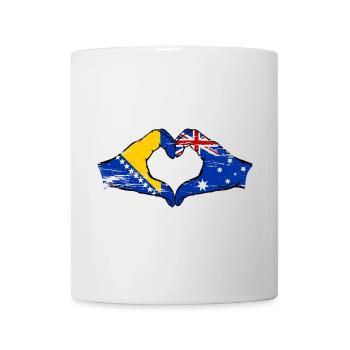 Bosnie Australie drapeau mains forme de coeur utilisé - Mug blanc - blanc - Devant