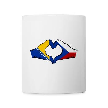 Bosnien Tschechien Flagge Hände Herzform - Tasse - Weiß - Vorne
