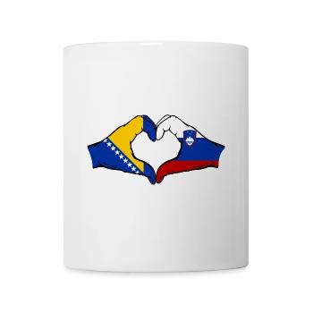 Bosnien Slowenien Flagge Hände Herzform - Tasse - Weiß - Vorne