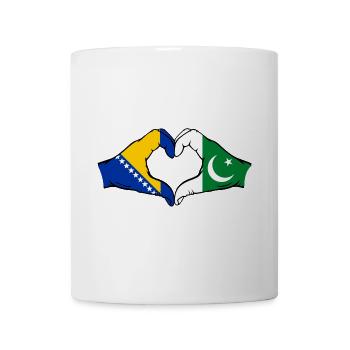 Bosnien Pakistan Flagge Hände Herzform - Tasse - Weiß - Vorne
