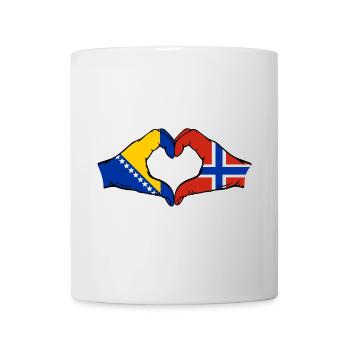 Bosnia Norway Flag Hands Heart Shape - Mug - white - Front
