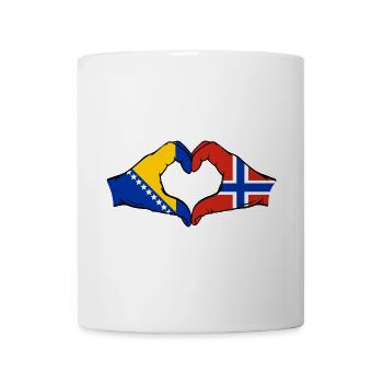 Bosnien Norwegen Flagge Hände Herzform - Tasse - Weiß - Vorne