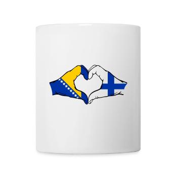 Bosnie Finlande Drapeau Mains Coeur Forme - Mug blanc - blanc - Devant