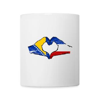 Bosnie Hollande drapeau mains forme de coeur utilisé - Mug blanc - blanc - Devant