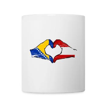 Bosnia Austria flag hands heart shape used - Mug - white - Front