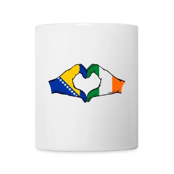 Bosnien Irland Flagge Hände Herzform - Tasse - Weiß - Vorne