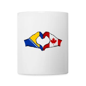 Bosnia Canada Flag Hands Heart Shape - Mug - white - Front