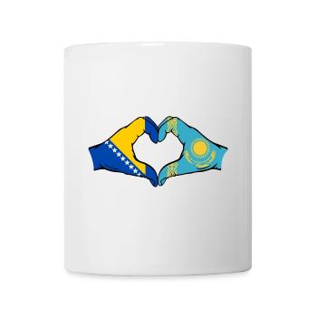 Bosnie Kazakhstan Drapeau Mains Coeur Forme - Mug blanc - blanc - Devant