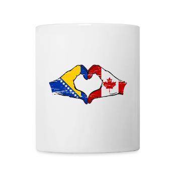 Bosnie Canada drapeau mains forme de coeur utilisé - Mug blanc - blanc - Devant