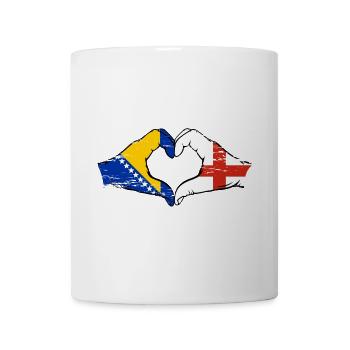 Bosnien England Flagge Hände Herzform used - Tasse - Weiß - Vorne