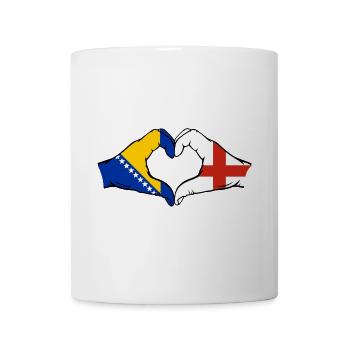 Bosnien England Flagge Hände Herzform - Tasse - Weiß - Vorne