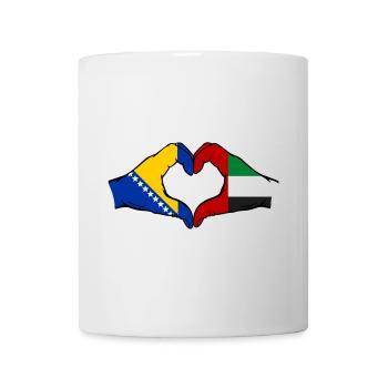 Bosnia United Arab Emirates Flag Hands - Mug - white - Front