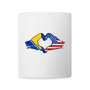 Bosnia USA flag hands heart shape used - Mug - white - Front