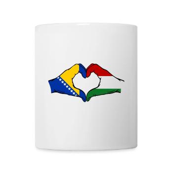Bosnia Hungary Flag Hands Heart Shape - Mug - white - Front
